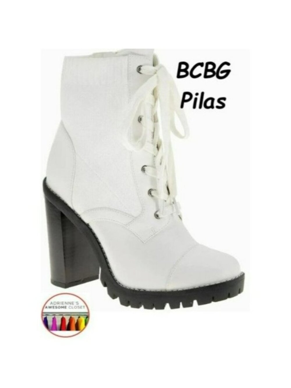 BCBGENERATION PILAS FAUX LEATHER LACE-UP BOOTIES, Sz 8, 9.5, & 10, NEW in Box